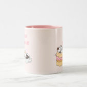 猫を扱う ツートーンマグカップ (中央)