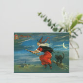 猫を持つハロウィンの飛行魔法使い カード (スタンド正面)