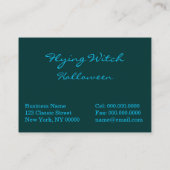 猫を持つハロウィンの飛行魔法使い 名刺 (裏面)