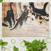 猫を持つ女の子、アレグサンダーSteinlen キッチンタオル (折り畳み)