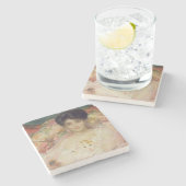 猫を持つ女性、1904年 ストーンコースター (横)