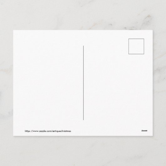 猫を持つ旧式のクリスマス、女の子および犬 シーズンポストカード (裏面)