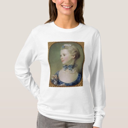 猫を持つ若い女の子 Tシャツ (正面)
