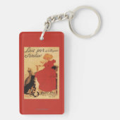 猫を持つVingeanneのミルクの女の子 キーホルダー (裏面)