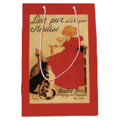 猫を持つVingeanneのミルクの女の子 ミディアムペーパーバッグ (正面)