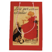 猫を持つVingeanneのミルクの女の子 ミディアムペーパーバッグ (裏面)