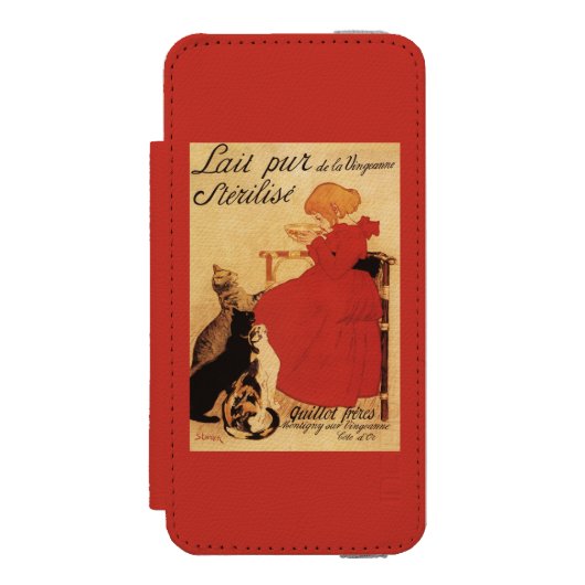 猫を持つVingeanneのミルクの女の子 Incipio iPhoneウォレットケース (フォリオ 正面)