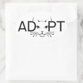 猫を採用する 楕円形シール (バッグ)