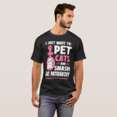 猫を撫でて家父長制をぶっ壊したいだけ Tシャツ (正面フル)