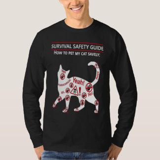 猫を撫でるガイド 来客のための生存安全ガイド Tシャツ