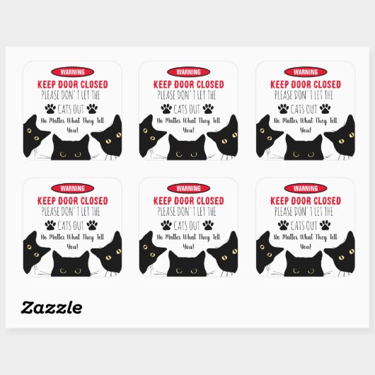 猫を放さないでくおもしろいれ スクエアシール (シート)