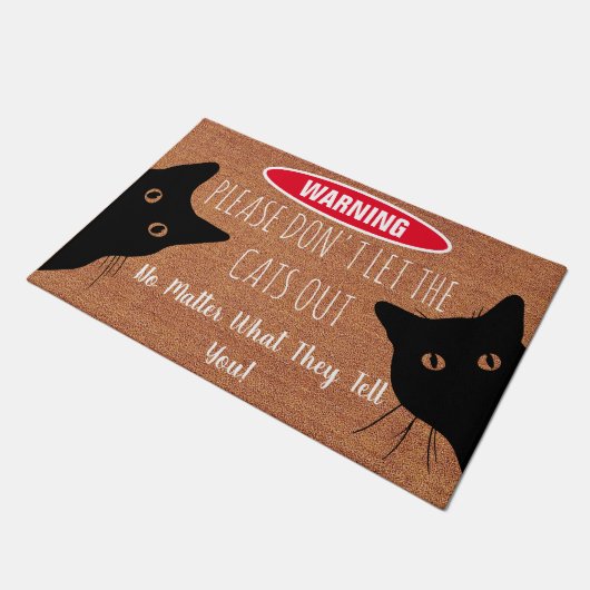 猫を放さないでくおもしろいれ ドアマット (アングル)