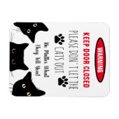 猫を放さないでくおもしろいれ マグネット (横)