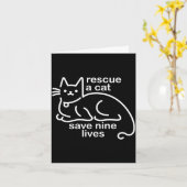 猫を救って九つの命を救え 日本の猫好き カード (黄色い花)