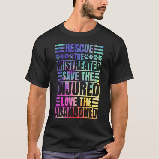 猫を救出する動物を救出する虐待された動物V Tシャツ (正面)