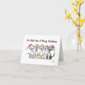 猫を歌ってクリスマスに楽しむ カード (黄色い花)