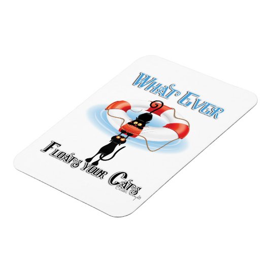 猫を浮かせるのは マグネット (左側)