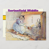 猫を焼くお知ら図解入りの、写真付きのせ 招待状 (正面/裏面)