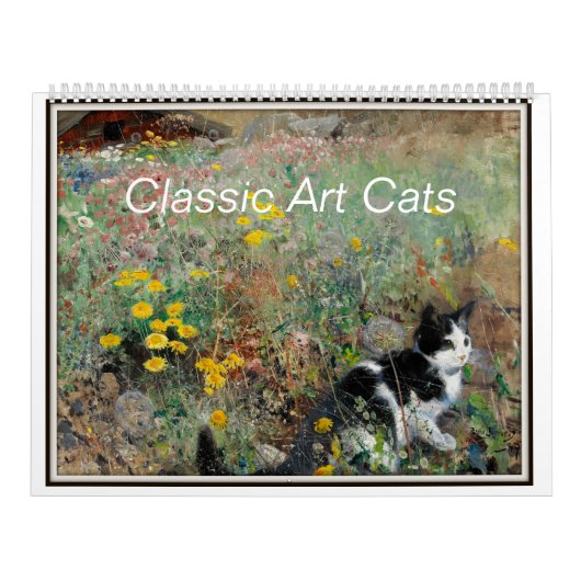 猫を特色にしている第18そして19世紀なファインアート カレンダー (カバー)