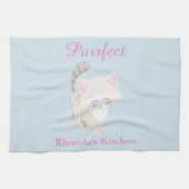 猫を狙う キッチンタオル (横)