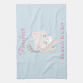 猫を狙う キッチンタオル (縦)