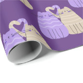 猫を紫で愛する ラッピングペーパー (ロールコーナー)