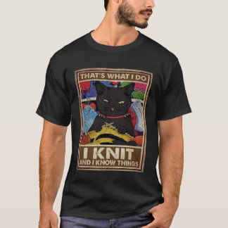 猫を編み物で知っているよ Tシャツ