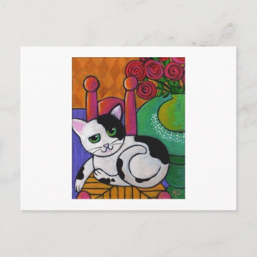 猫を見つける ポストカード (正面)