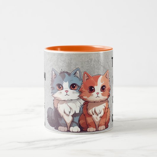 猫を見るだけで幸せ ツートーンマグカップ (中央)