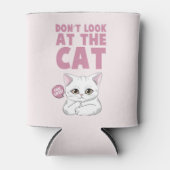 猫を見るなおもしろい白猫 缶クーラー (正面)