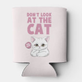 猫を見るなおもしろい白猫 缶クーラー (裏面)