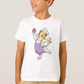 猫を調理師として料理エプロン&マフィン Tシャツ (正面)