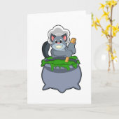 猫を調理師として魔法 カード (黄色い花)