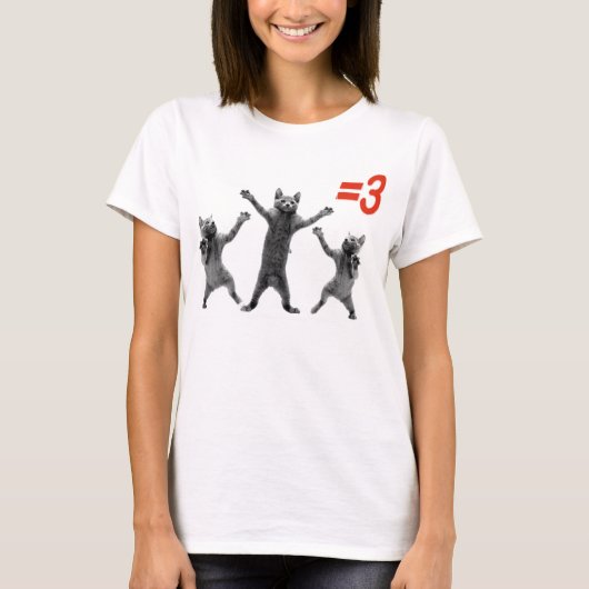 猫を踊ることは3つNCに匹敵します Tシャツ (正面)