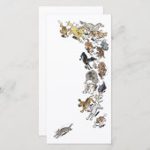 猫を追う犬 サンキューカード (正面/裏面)