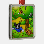 猫を隠して探す メタルオーナメント (右)