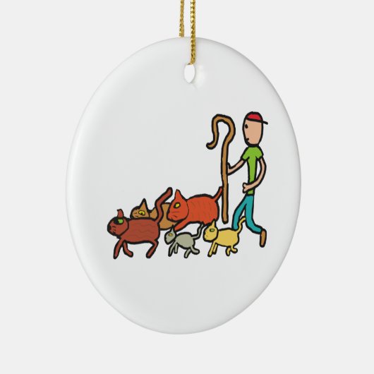 猫を集めること セラミックオーナメント (右)