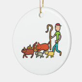 猫を集めること セラミックオーナメント (左)