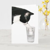猫を飲みに来てくれ カード (黄色い花)
