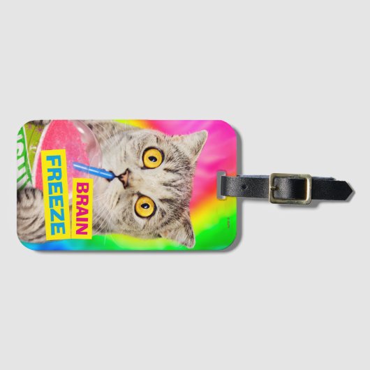 猫を飲むスルシー ラゲッジタグ (正面横)