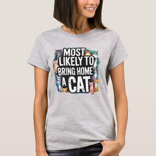 🐱猫を飼いだしやすい | キャットママパパ Tシャツ (正面)