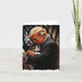 猫を飼うトランプフェスティバルメリークリスマスおもしろい カード (正面)