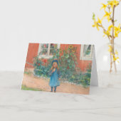 猫を飼うブリタさん-カール·ラーソン カード (黄色い花)