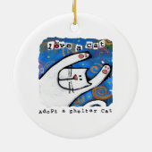 猫を飼う、猫を愛する セラミックオーナメント (裏面)
