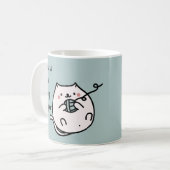 猫を飼う 編み物をする 眠る コーヒーマグ コーヒーマグカップ (正面左)
