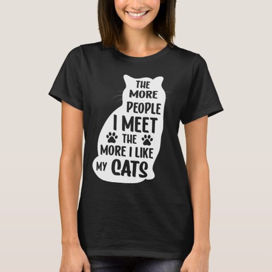 猫を飼えば飼うほど猫が好き Tシャツ (正面)