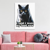 猫を飼おもしろいい、恋人に対して不機嫌な猫ミーム キャンバスプリント (インサイチュ (リビング))