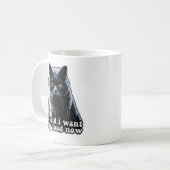 猫を飼おもしろいい、恋人に対して不機嫌な猫ミーム コーヒーマグカップ (正面左)