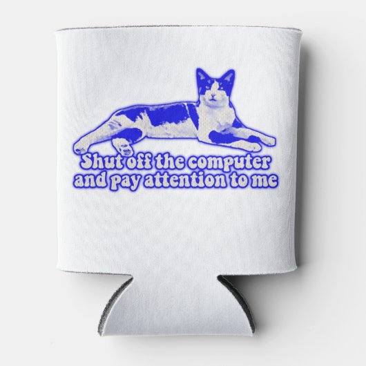 猫を飼おもしろいい、恋人に対して不機嫌な猫ミーム 缶クーラー (正面)