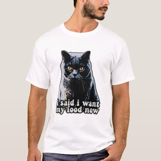 猫を飼おもしろいい、恋人に対して不機嫌な猫ミーム Tシャツ (正面)